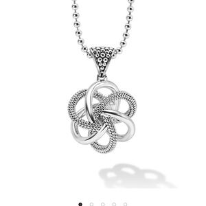 LAGOS Large Sterling Silver Love Knot Pendant necklace